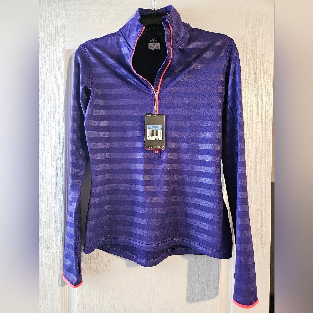 Nike Women's Purple Striped Long Sleeve Top